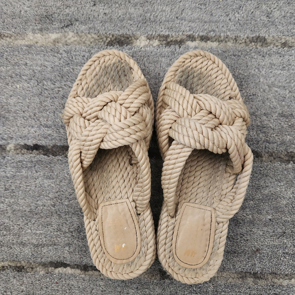 Women's Braided Rope Sandals - Tan